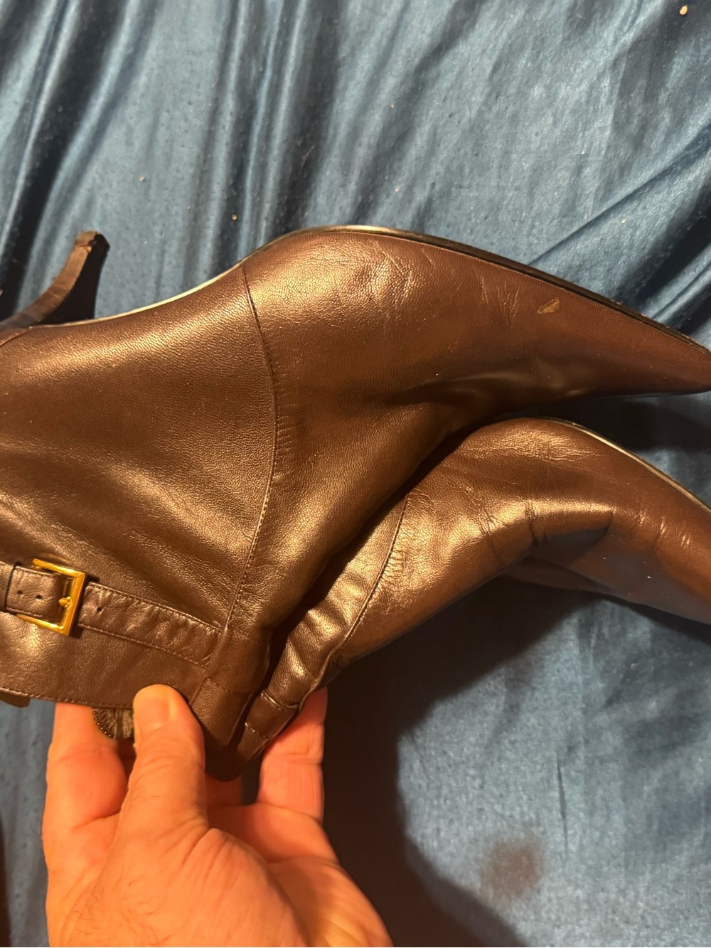 Women’s Size 7M Brown Leather Pointed-Toe Ankle Boots